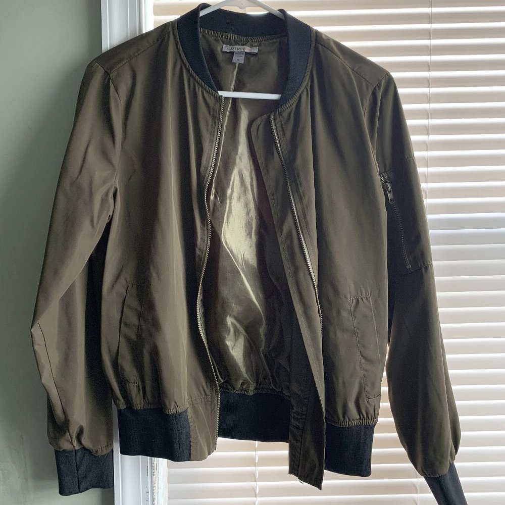 Light Bomber's Jacket - Green, Black